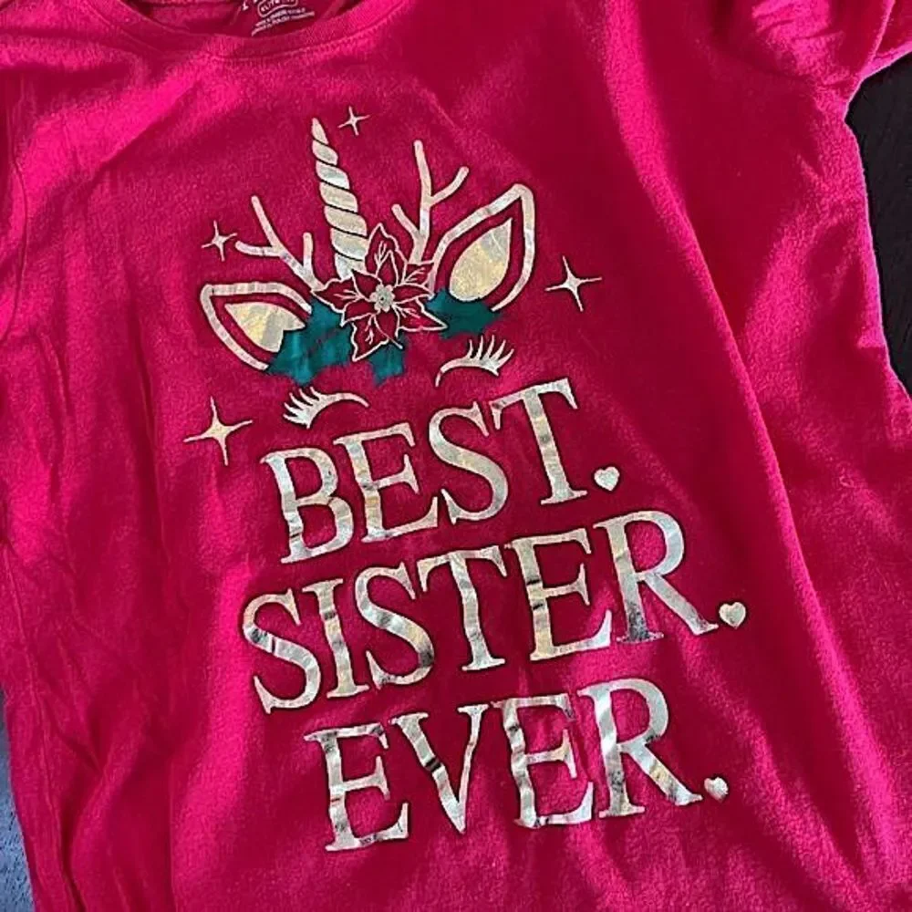 🌴The Children’s Place ‘Best Sister Ever’ Long Sleeve Tee, Girls XL/14 Red